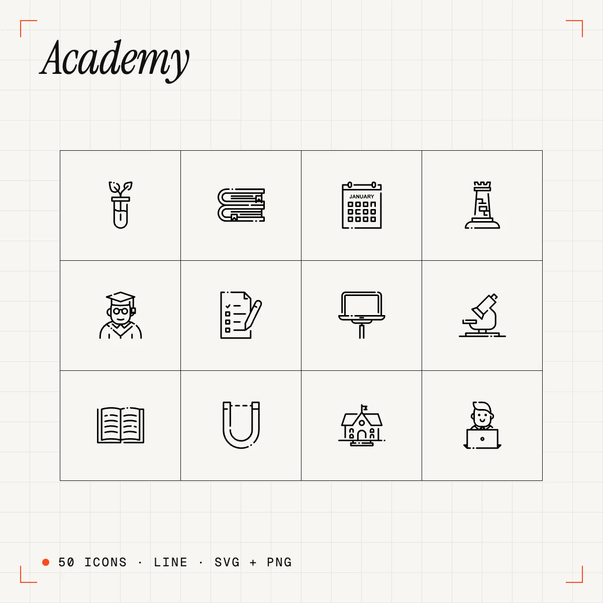 Academy Line Icons