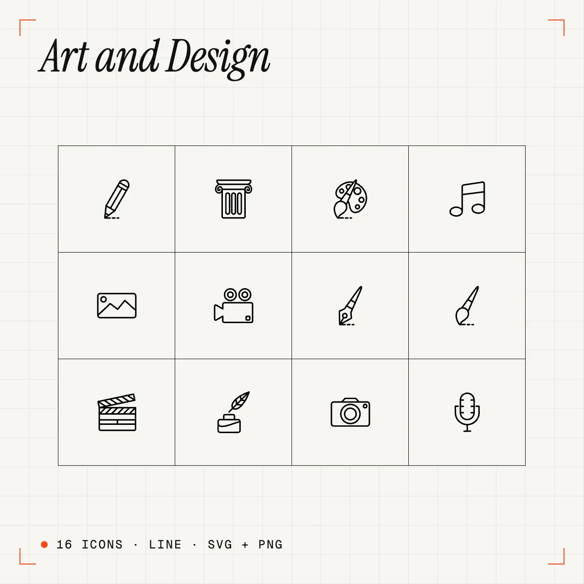 Art and Design Line Icons