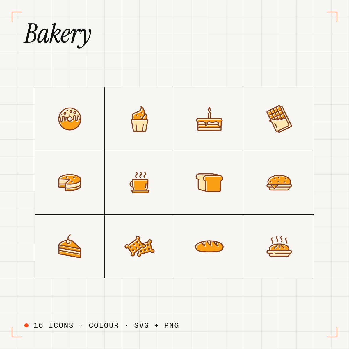 Bakery Colour Icons