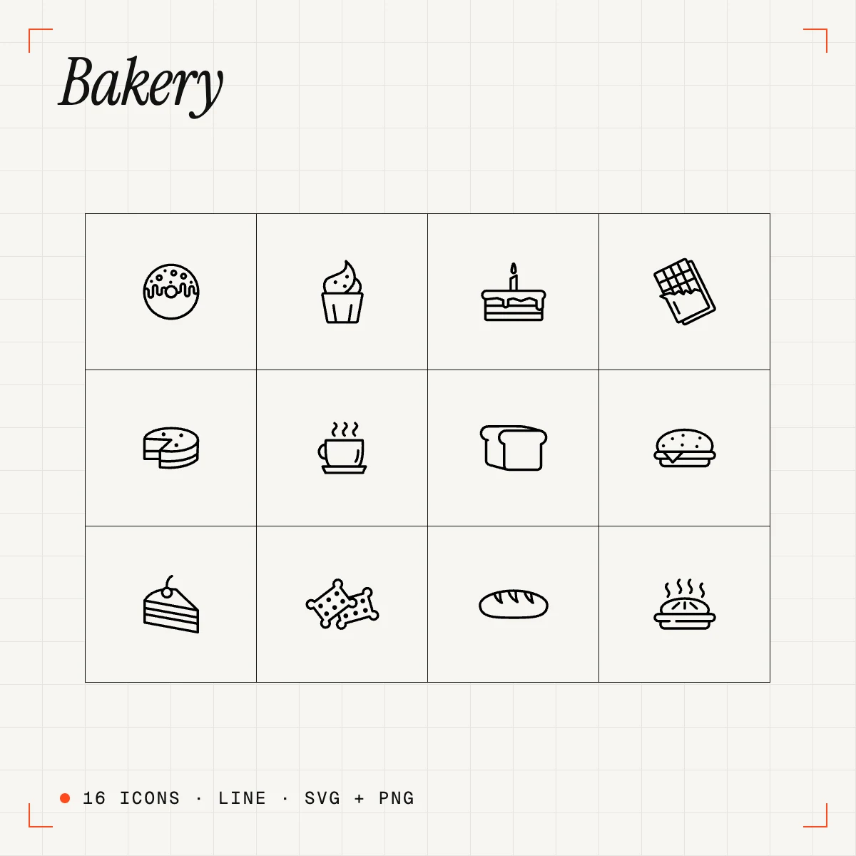 Bakery Line Icons