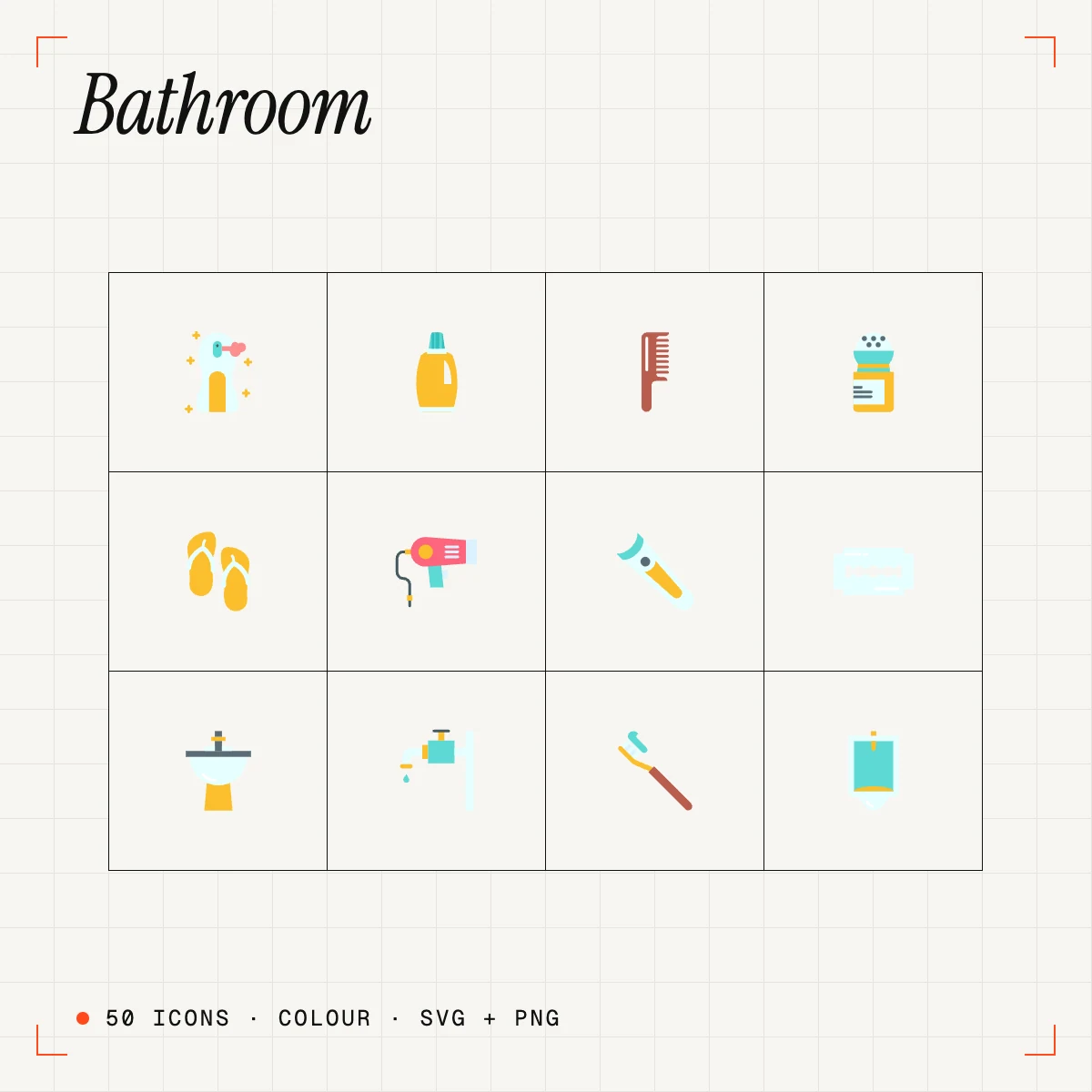 Bathroom Colour Icons