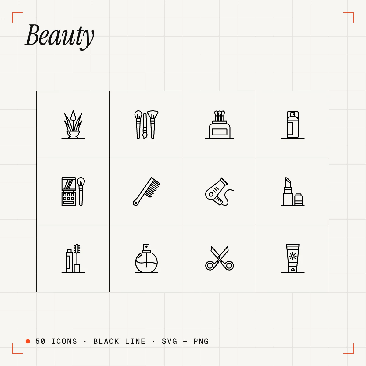 Beauty Black Line Icons