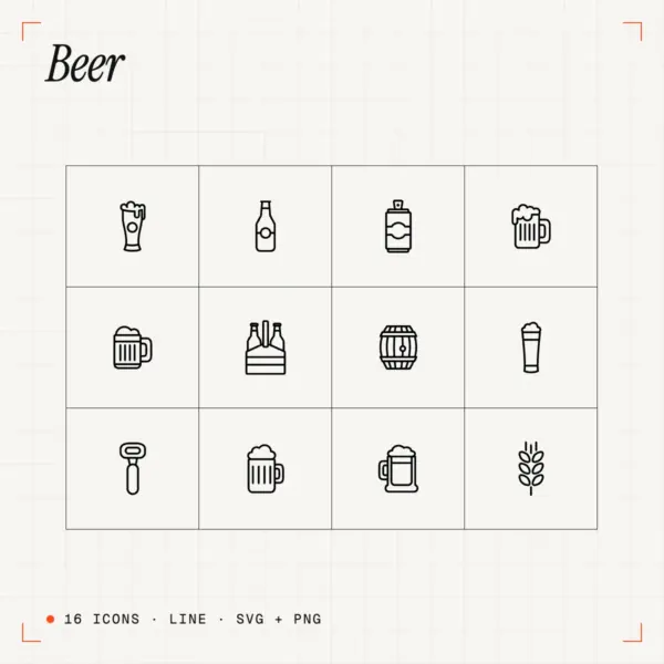 Beer Line Icons Vol. 1