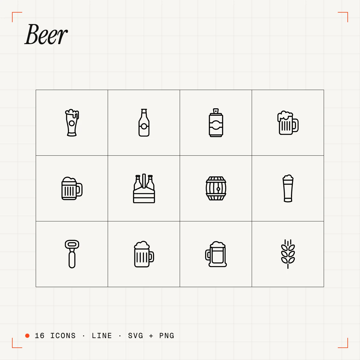 Beer Line Icons Vol. 1