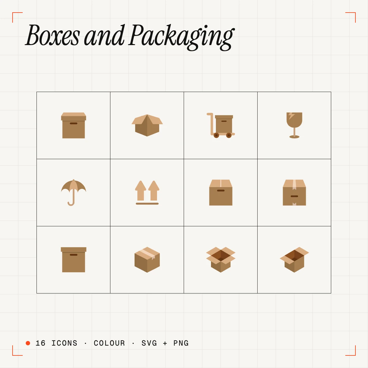 Boxes and Packaging Colour Icons Vol. 2