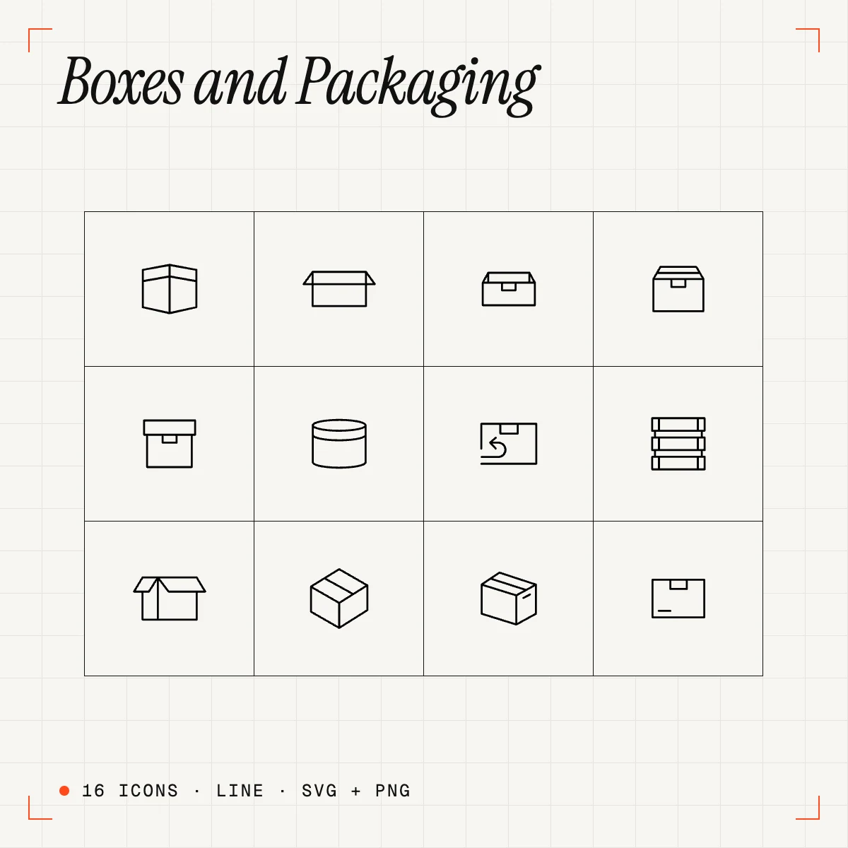 Boxes and Packaging Line Icons Vol. 2
