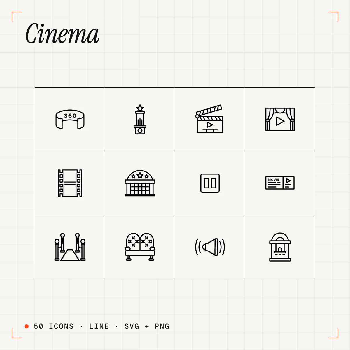Cinema Line Icons