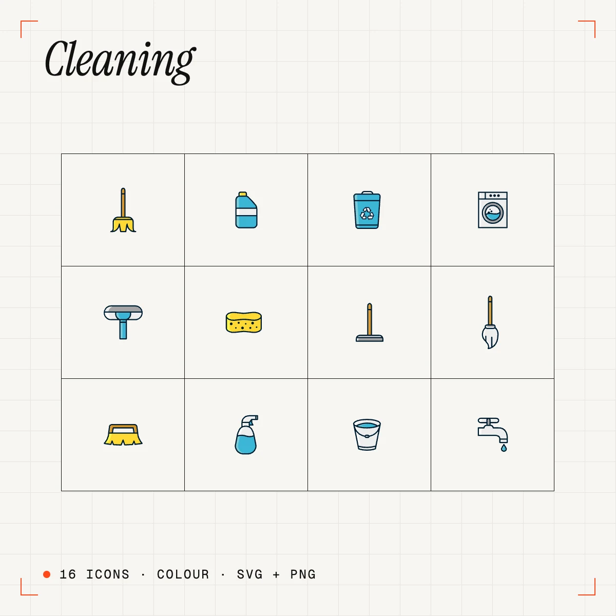 Cleaning Colour Icons