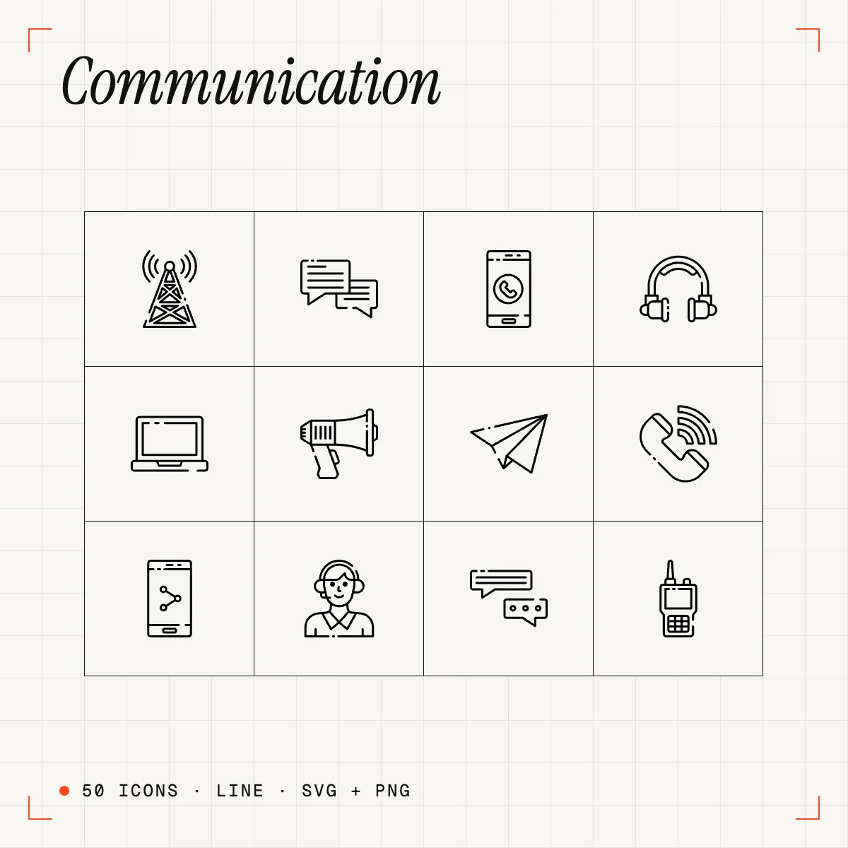 Communication Line Icons