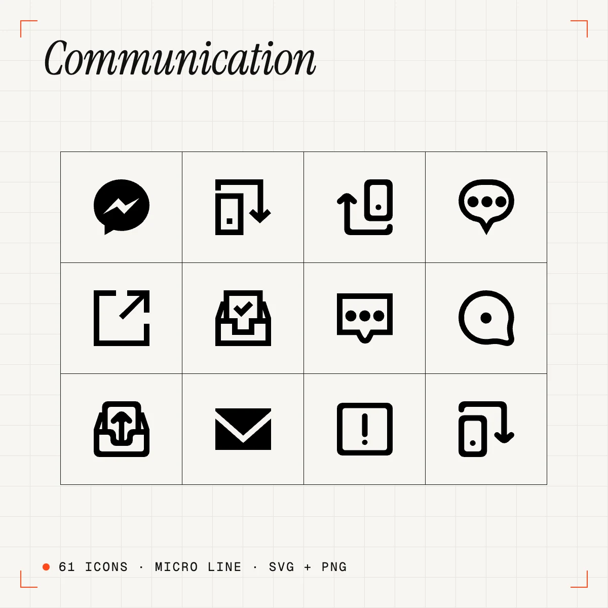 Communication Micro Line Icons