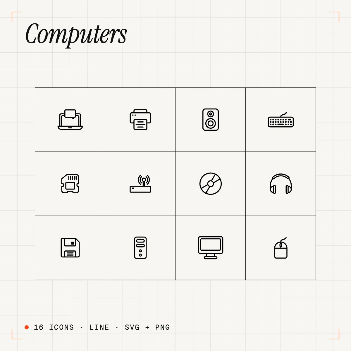 Computers Line Icons Vol. 1