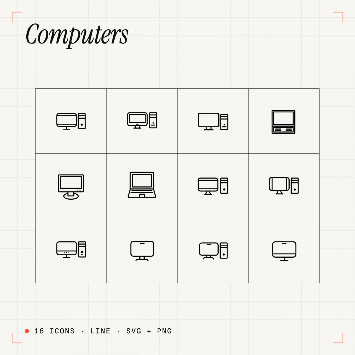 Computers Line Icons Vol. 2