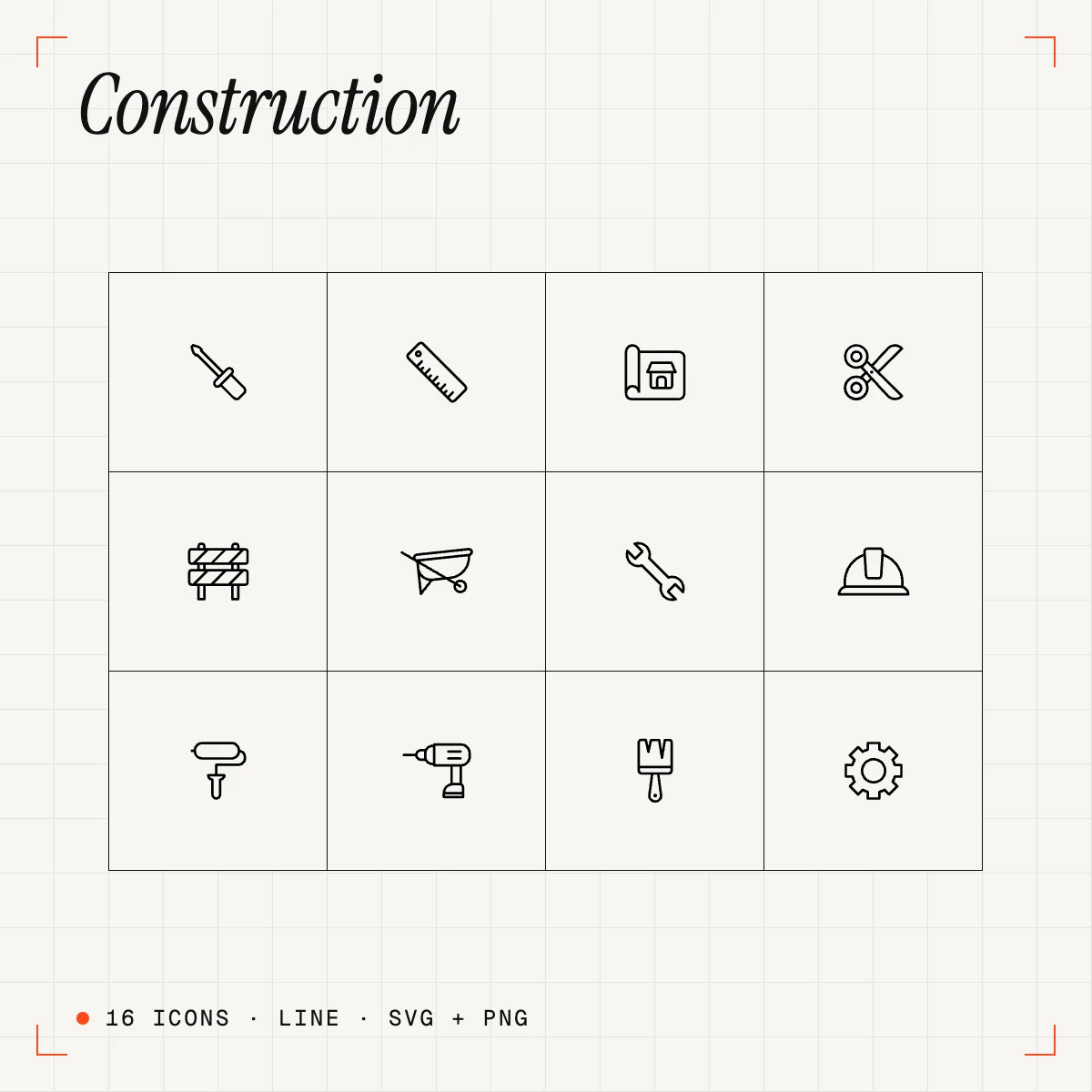 Construction Line Icons Vol. 1