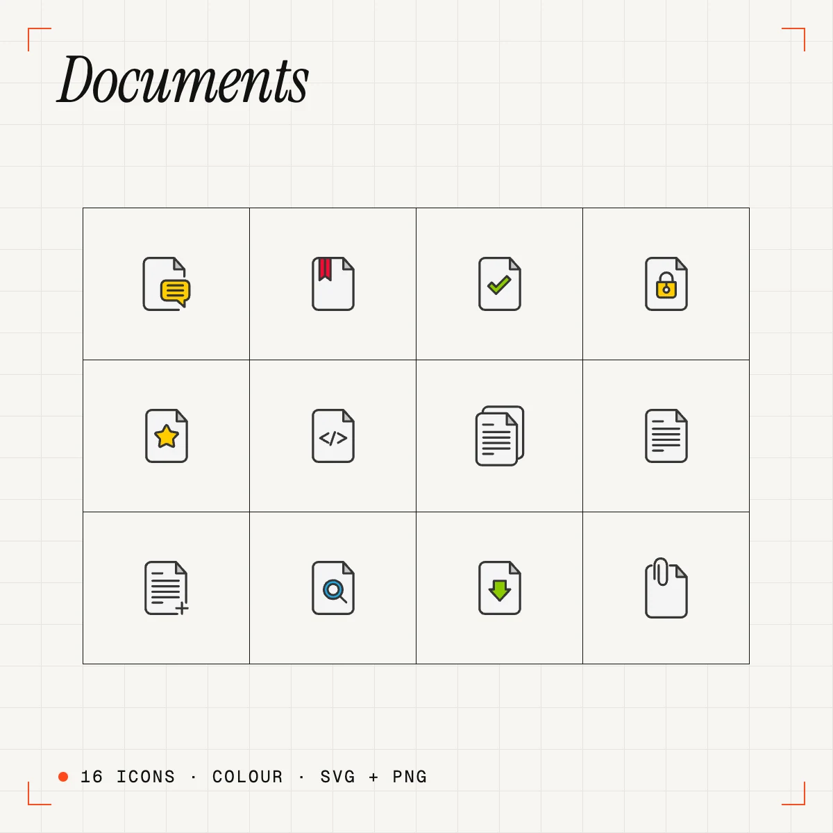 Documents Colour Icons