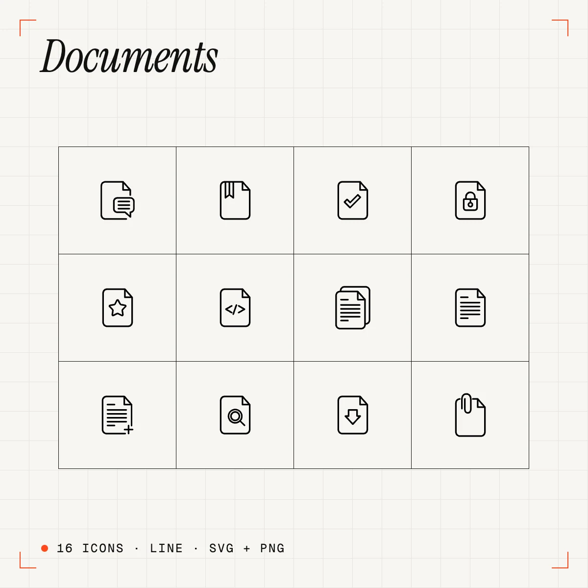 Documents Line Icons