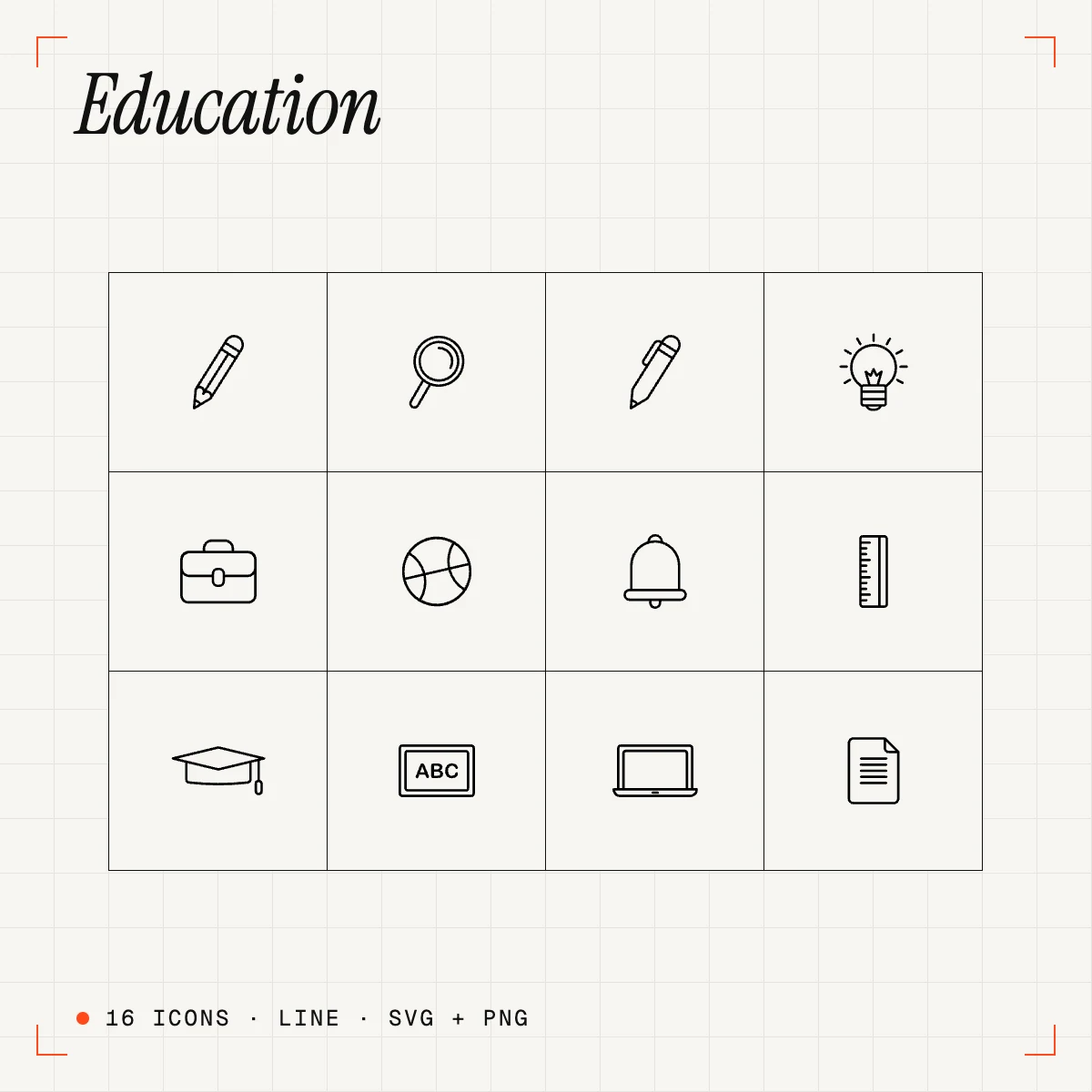 Education Line Icons