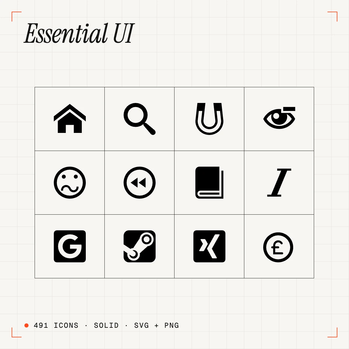 Essential UI Solid Icons