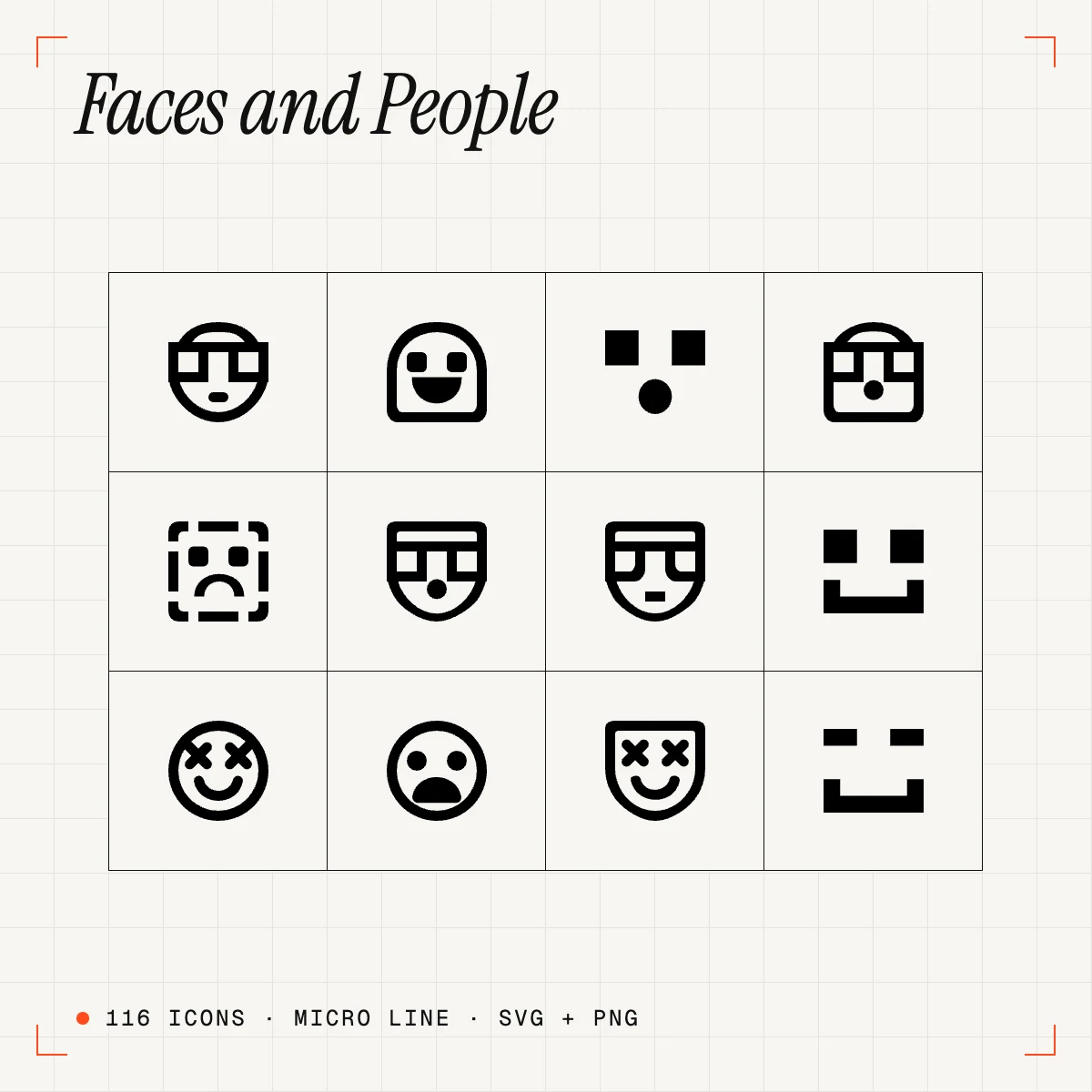 Faces and People Micro Line Icons Vol. 1