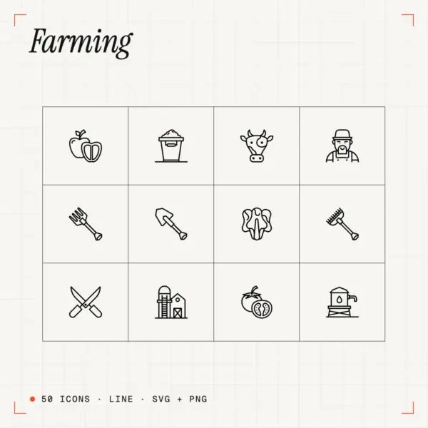 Farming Line Icons