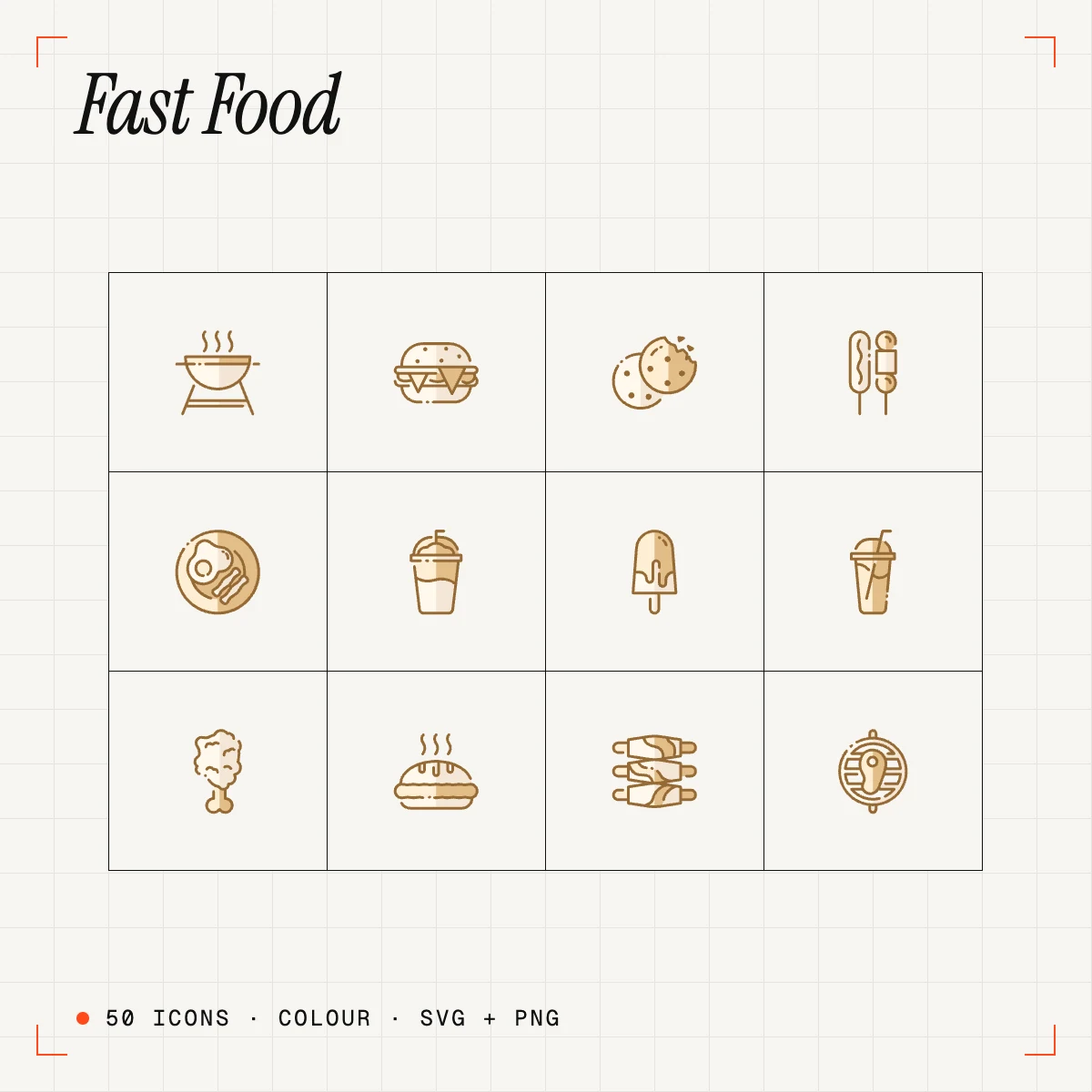 Fast Food Colour Icons