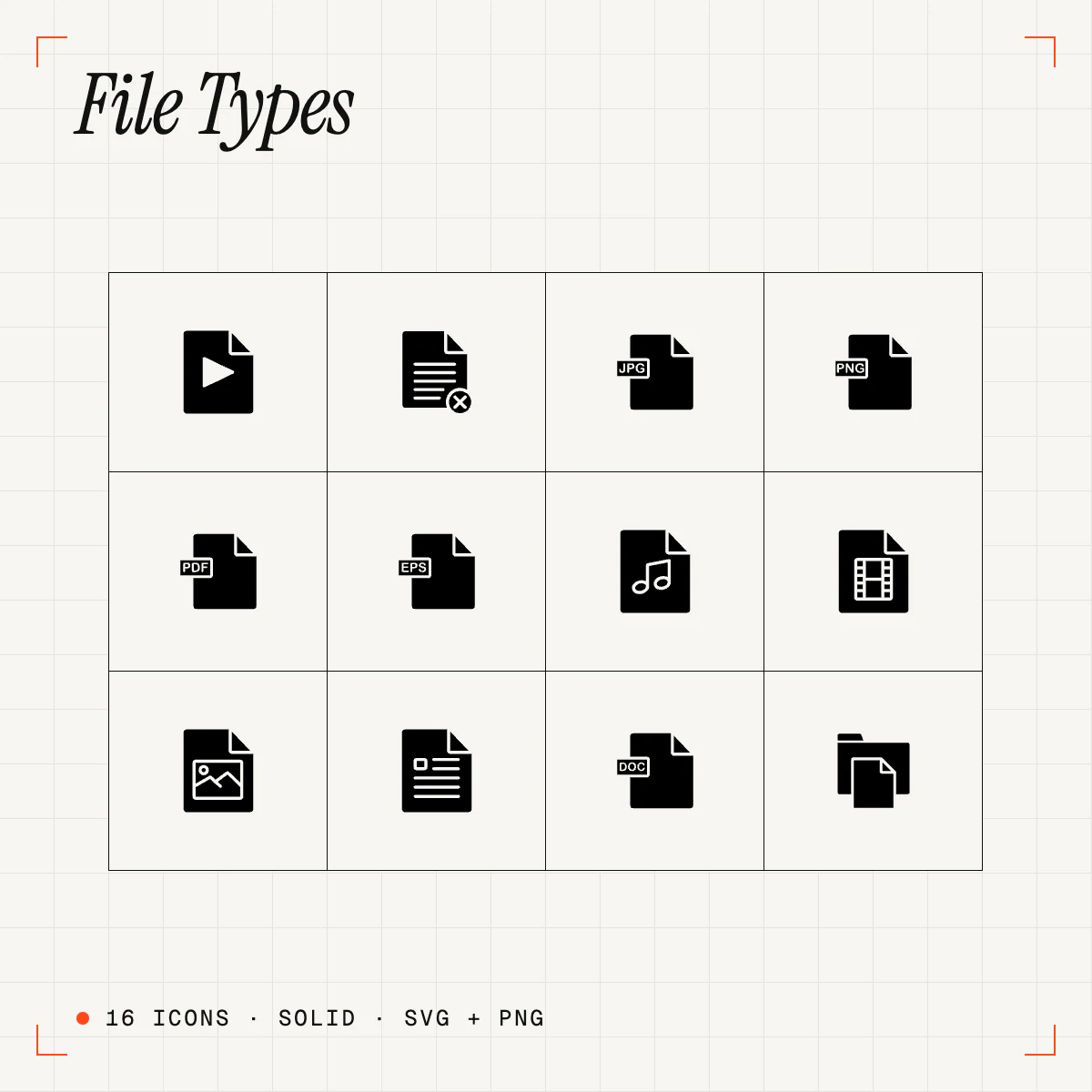 File Types Solid Icons