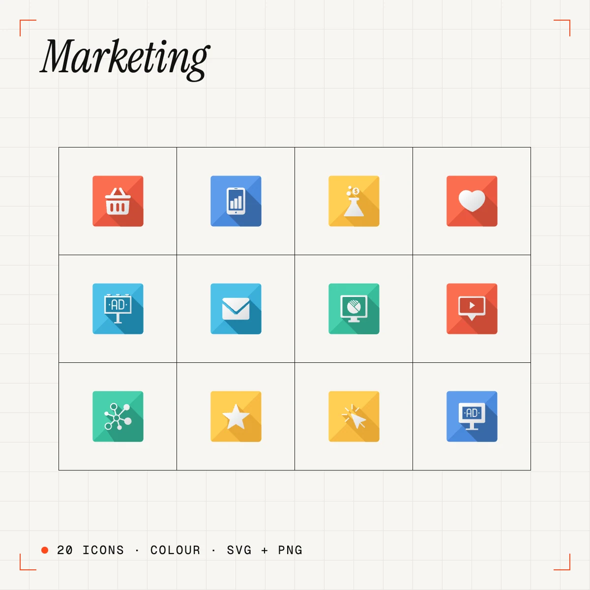 Marketing Colour Icons