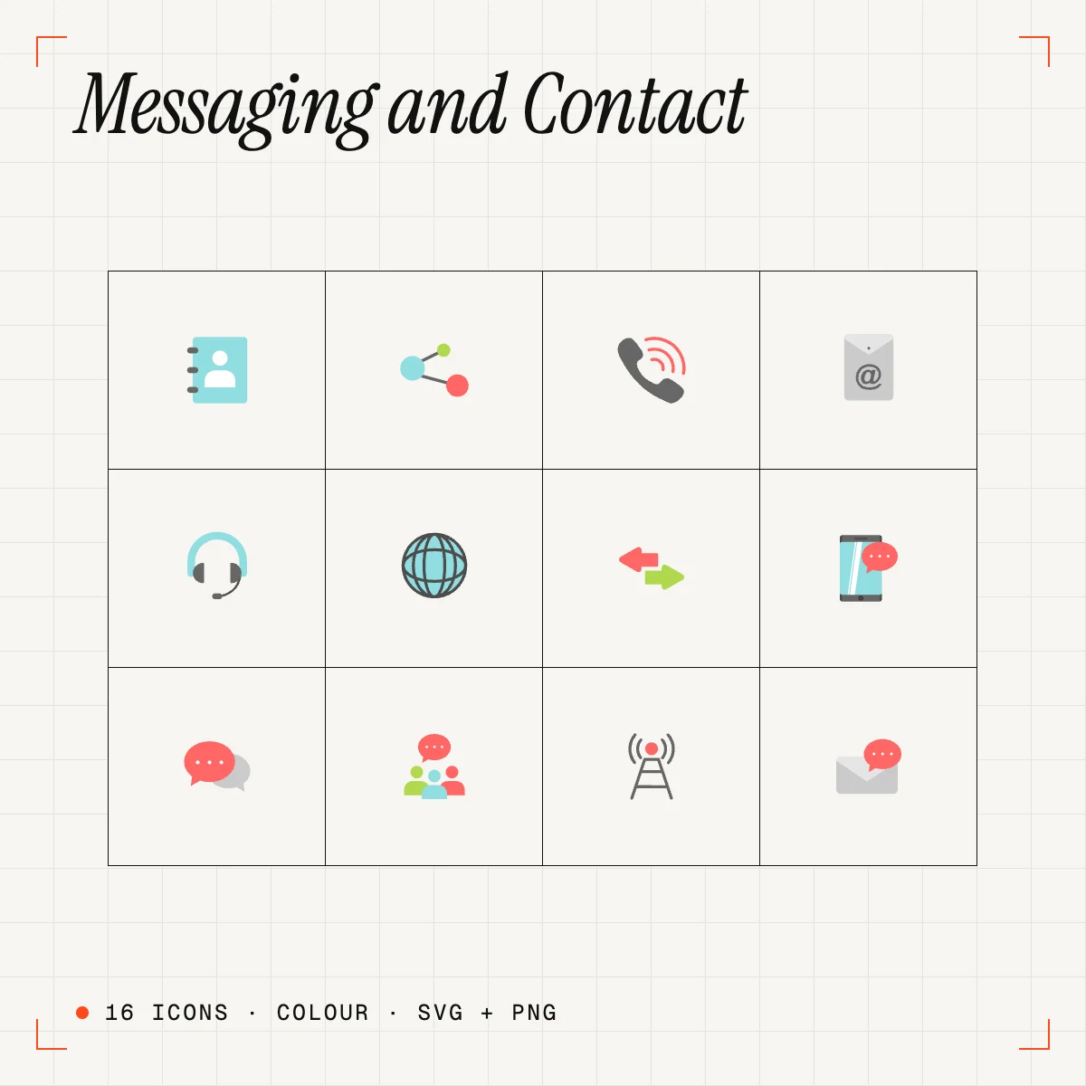Messaging and Contact Colour Icons