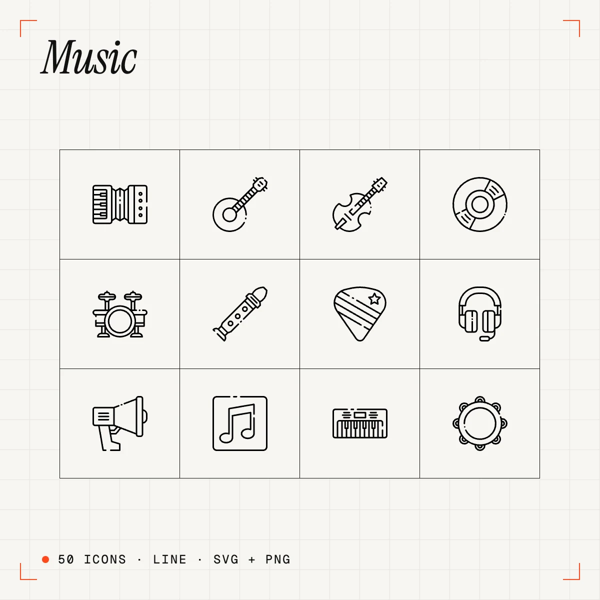Music Line Icons