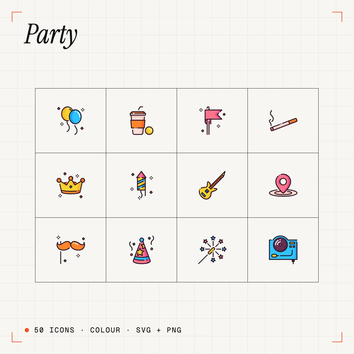 Party Colour Icons
