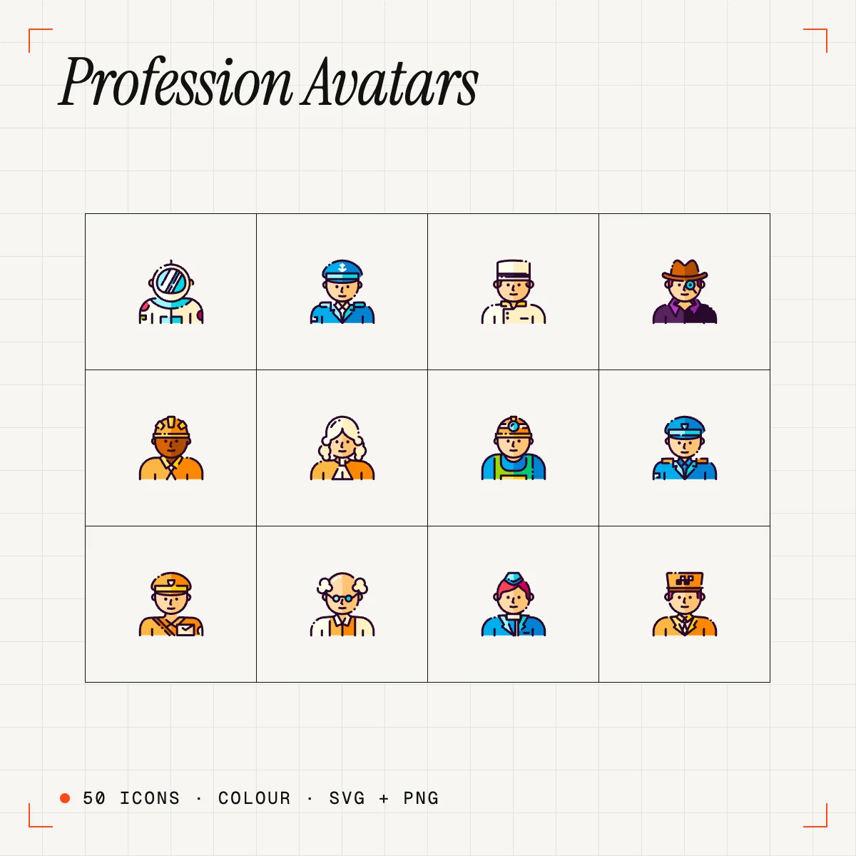 Profession Avatars Colour Icons