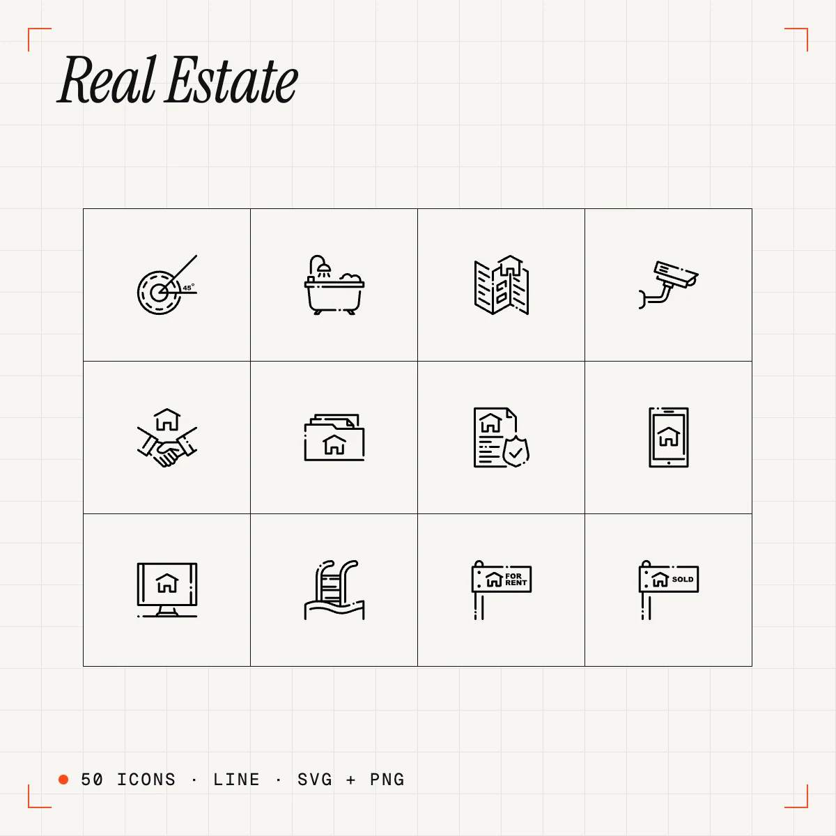 Real Estate Line Icons
