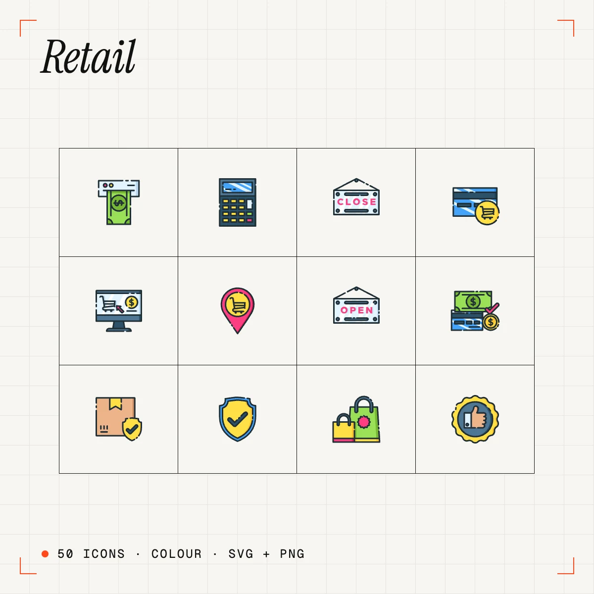 Retail Colour Icons