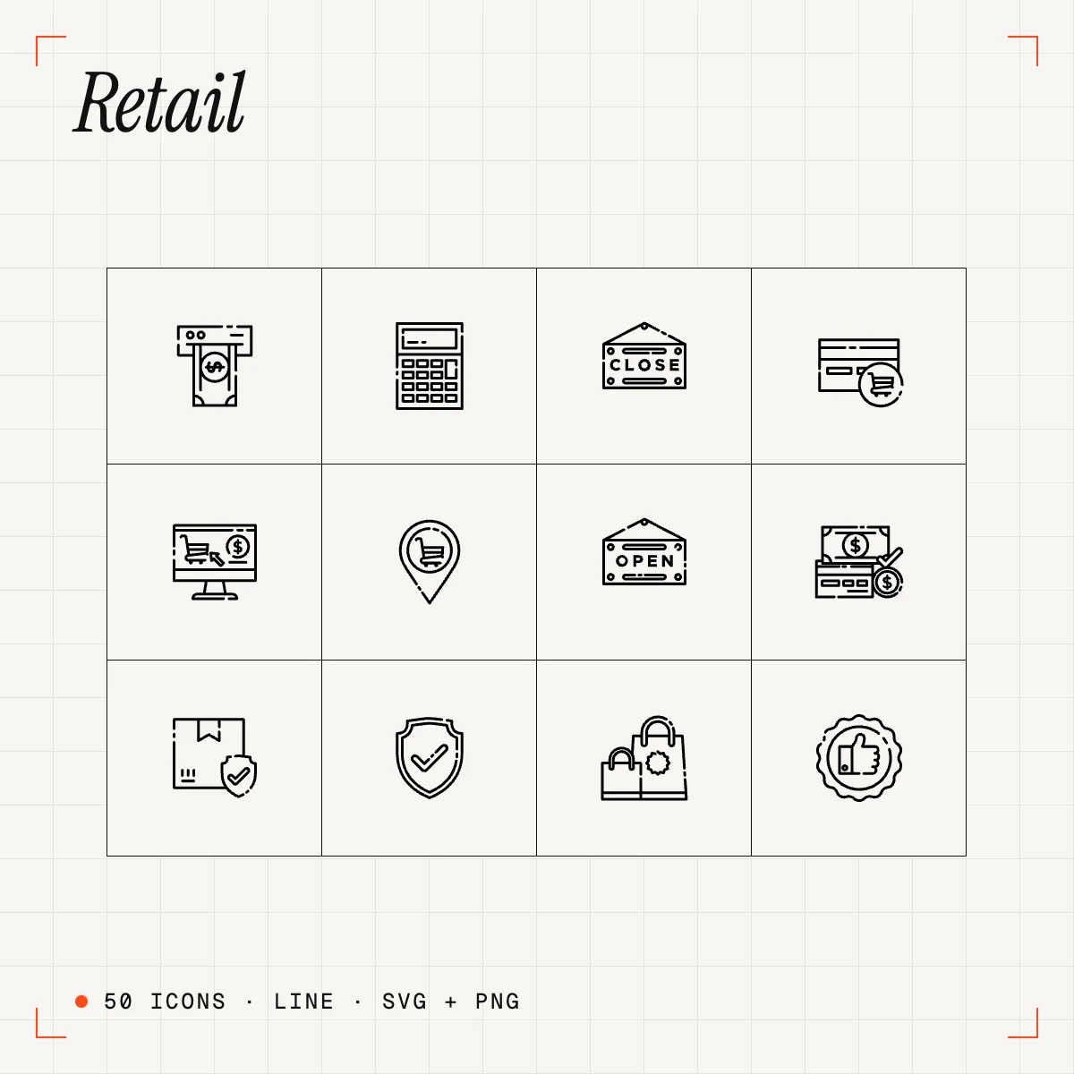 Retail Line Icons