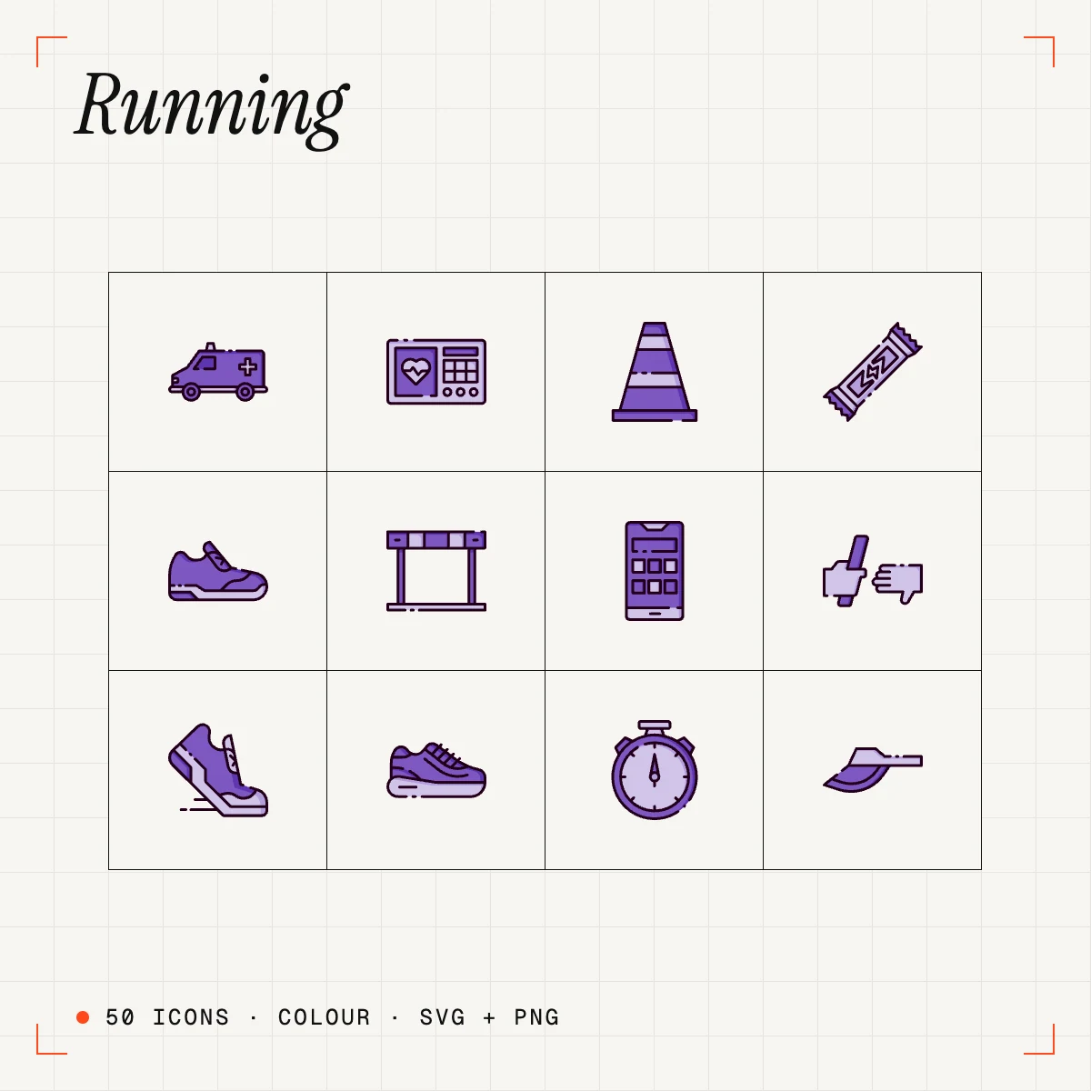 Running Colour Icons