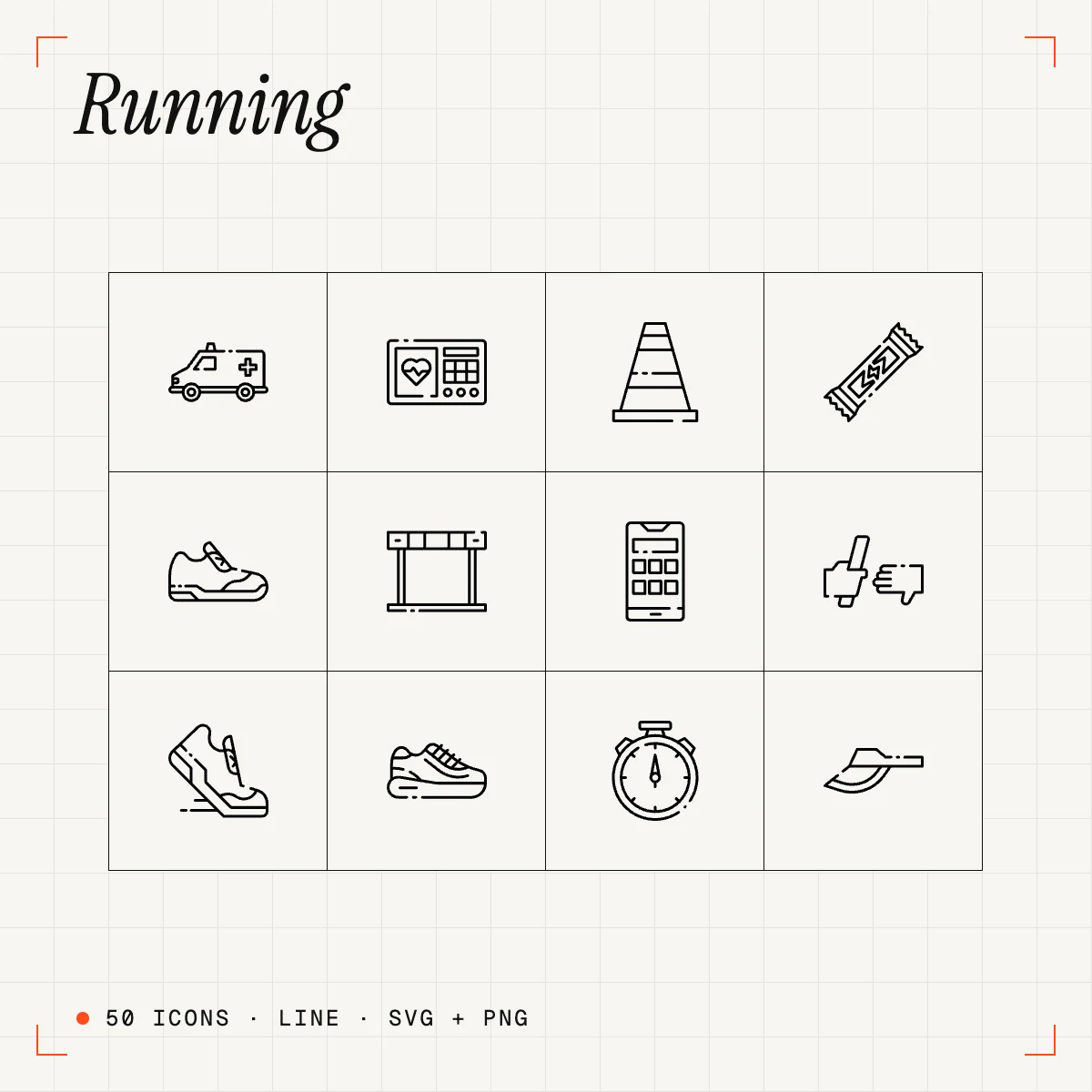 Running Line Icons