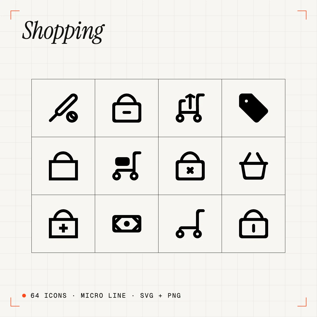 Shopping Micro Line Icons