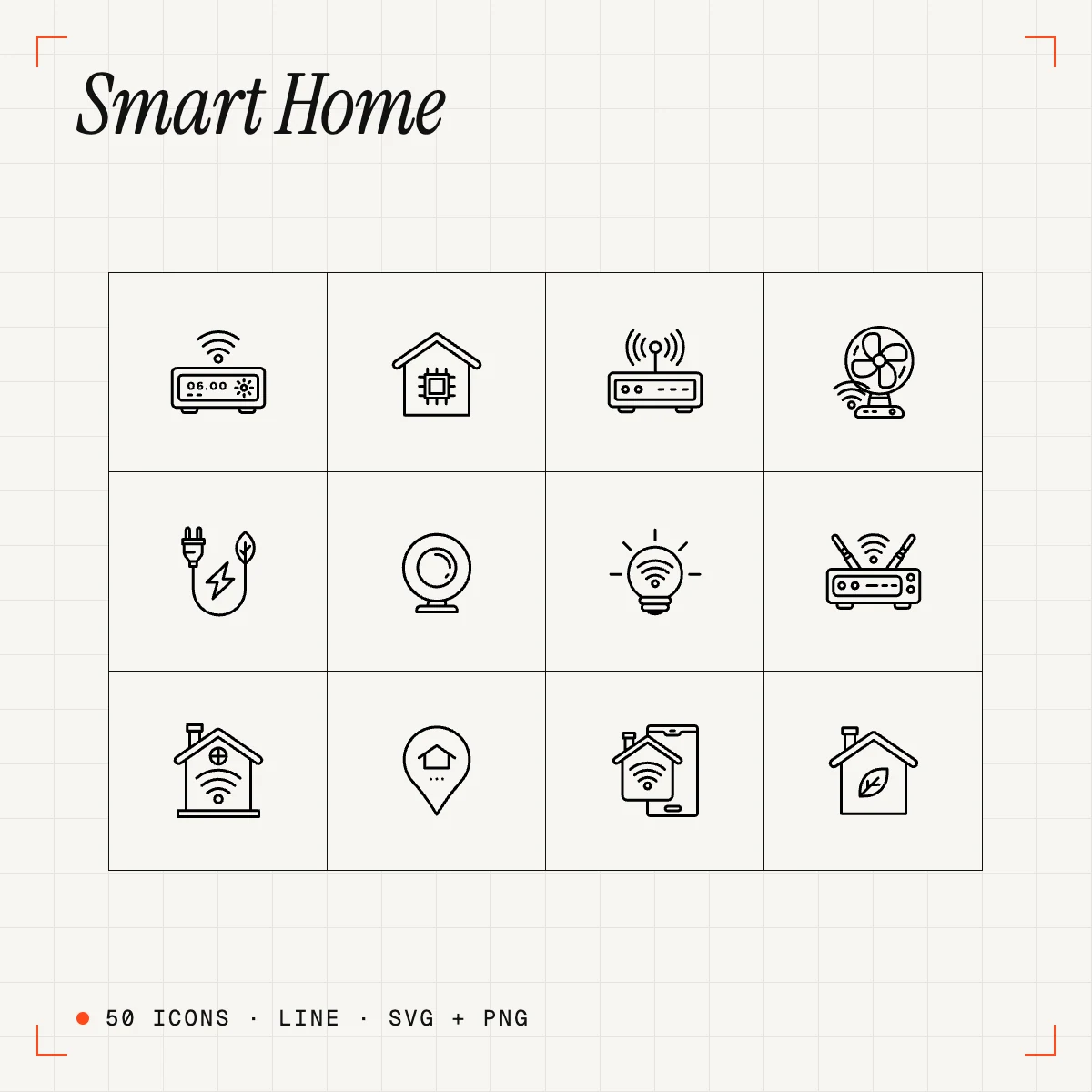 Smart Home Line Icons