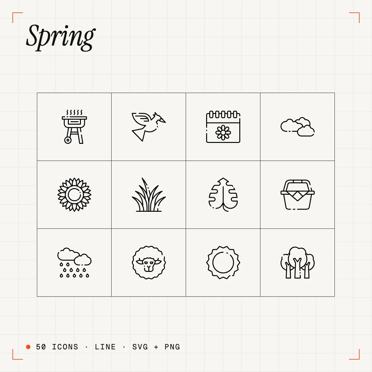 Spring Line Icons