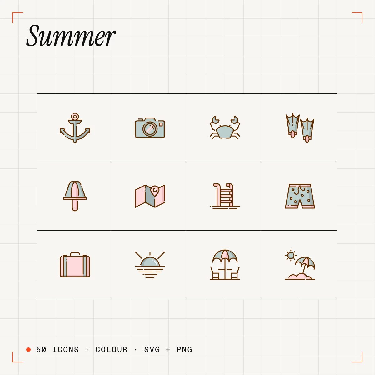 Summer Colour Icons
