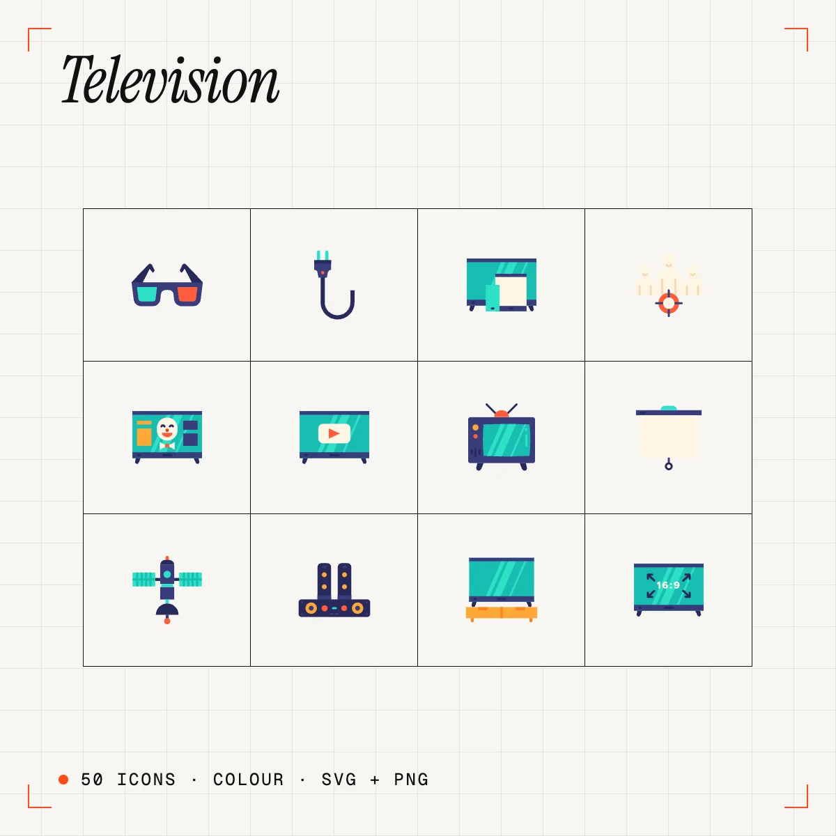 Television Colour Icons