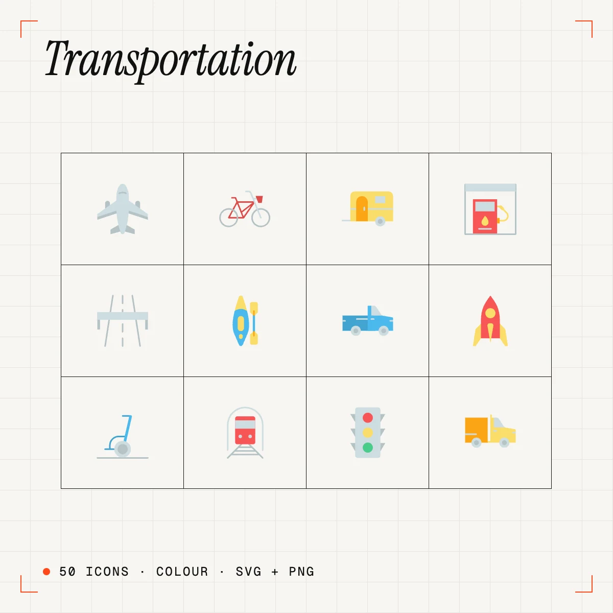 Transportation Colour Icons