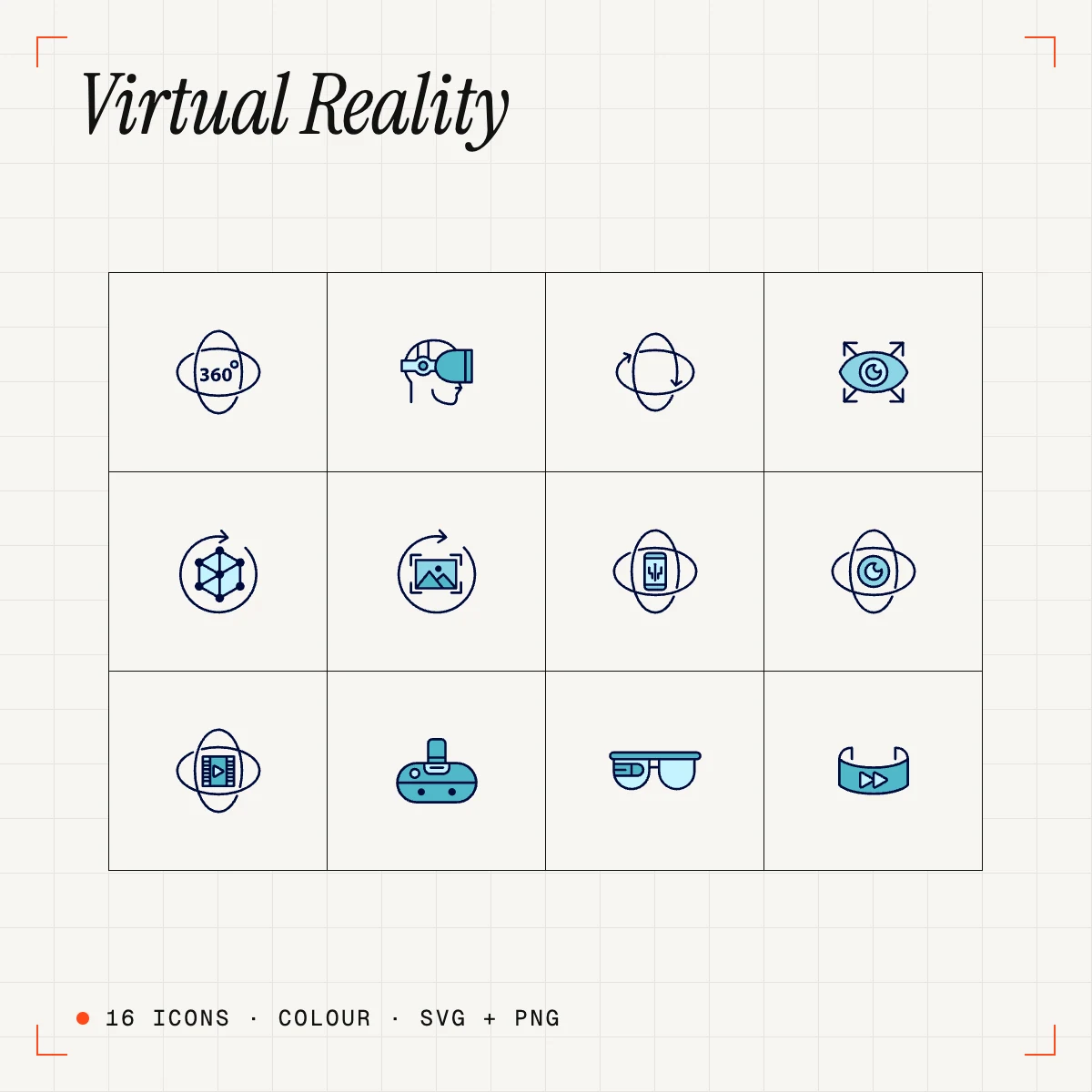 Virtual Reality Colour Icons
