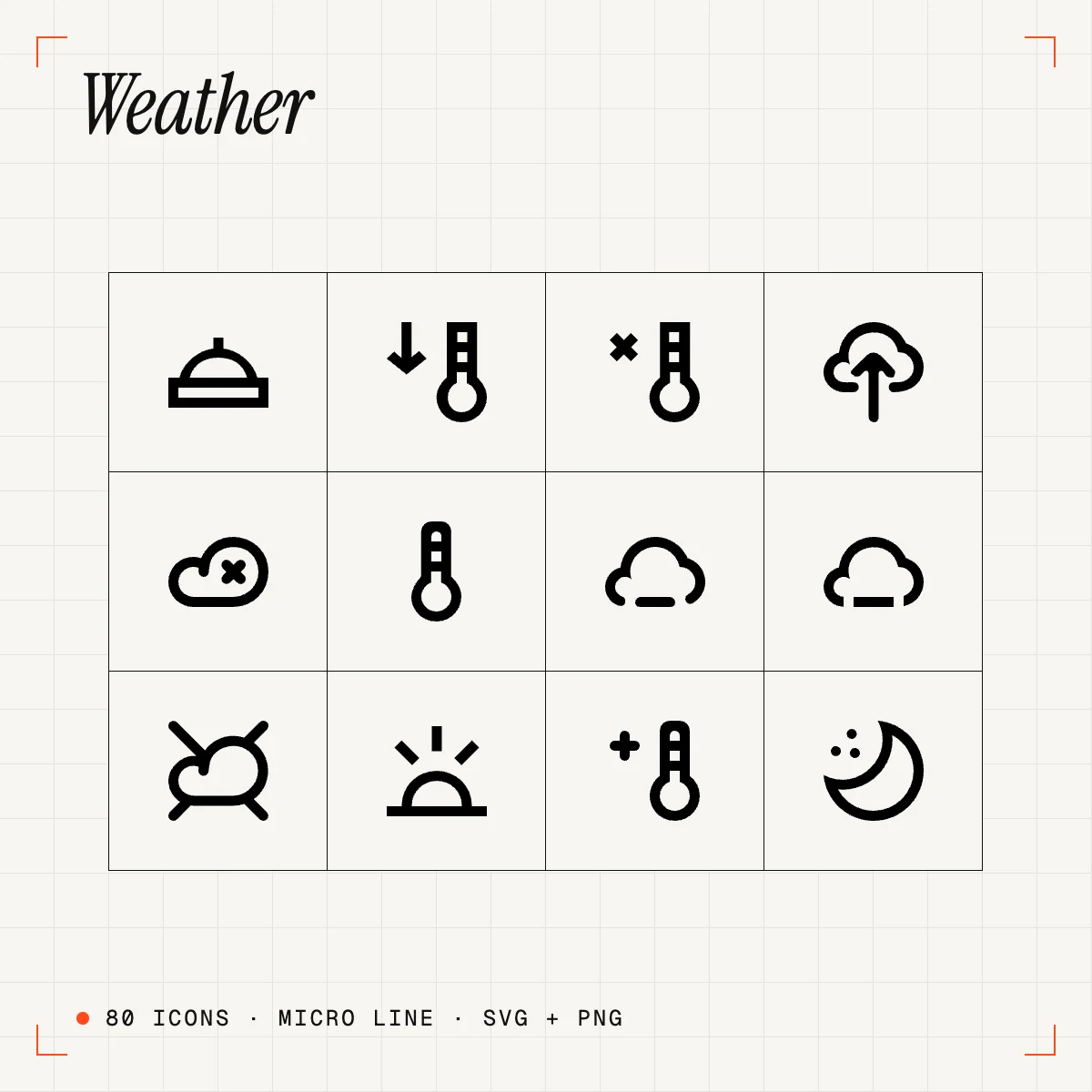 Weather Micro Line Icons